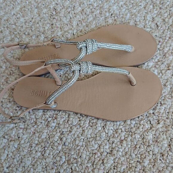 Schutz Pearly Sandals with size buckle size 37 - Picture 1 of 10